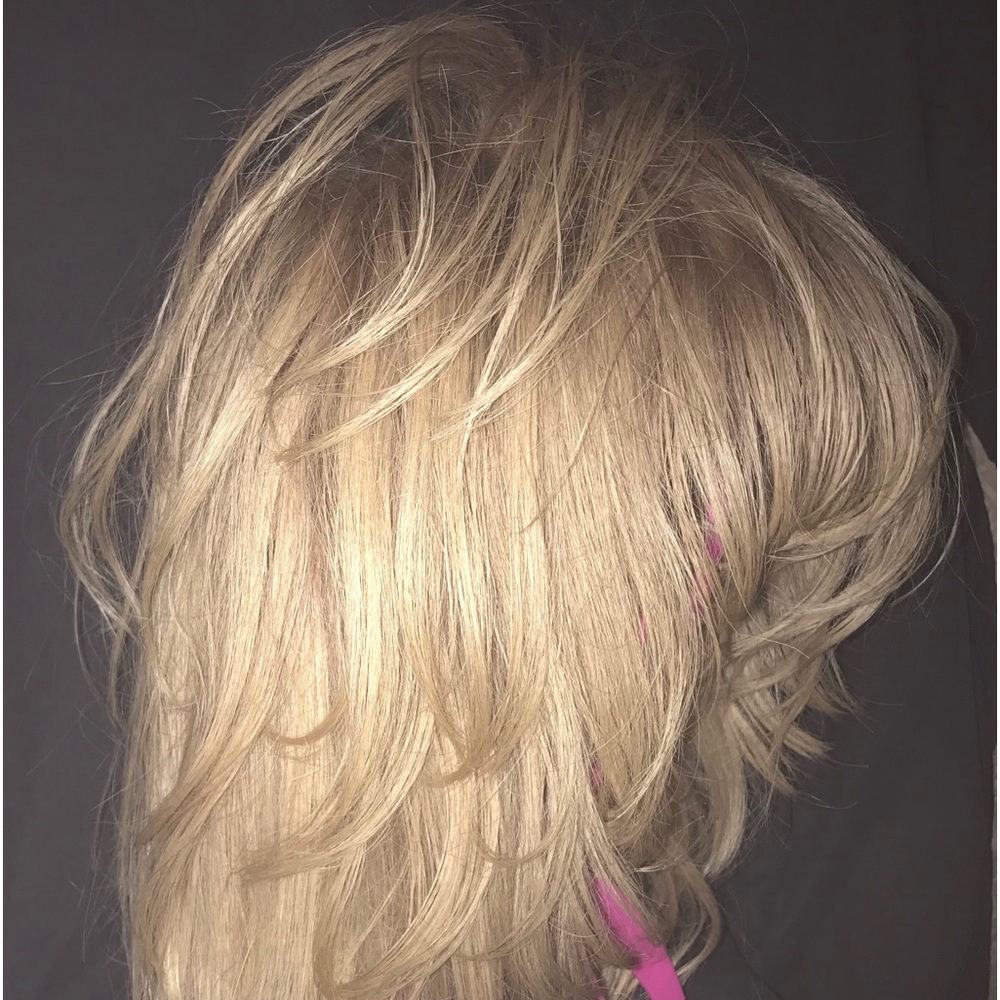 GORGEOUS (NOT A BLEND!) 100% Human hair Lace wig 12-14”